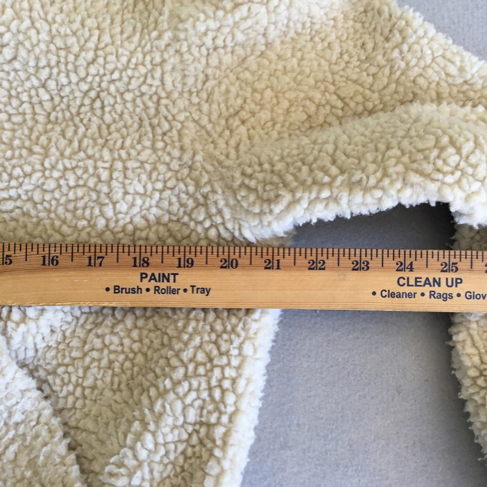 Aeropostale Cream Sherpa Teddy Fleece Zip Up Bomber Jacket Medium - Picture 6 of 8
